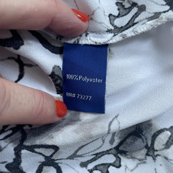 APT 9 Shirt Women XL White Black Floral Ruffle Flared Sleeve‎ Whimsy Fairy Top - Picture 10 of 11